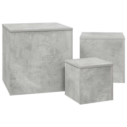 Tavolini 3 pz Grigio Cemento in Truciolato | homemem39