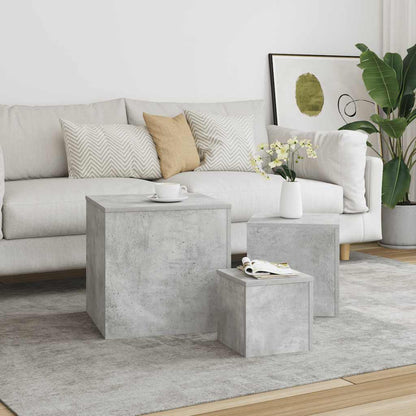 Tavolini 3 pz Grigio Cemento in Truciolato | homemem39