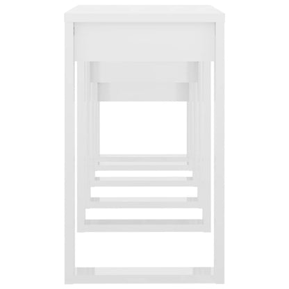 Tavolini Impilabili 3 pz Bianco Lucido in Legno Multistrato