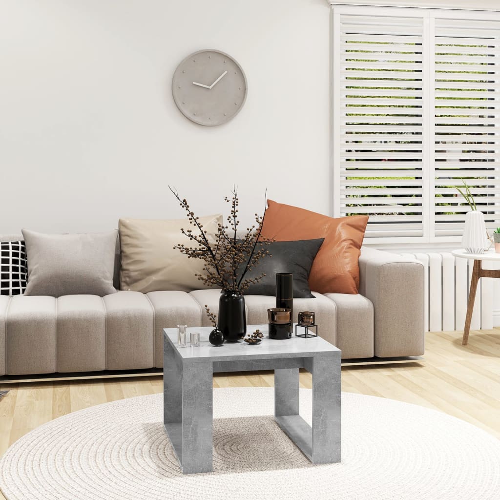 Tavolino Servizio Grigio Cemento 50x50x35 cm in Truciolato | homemem39