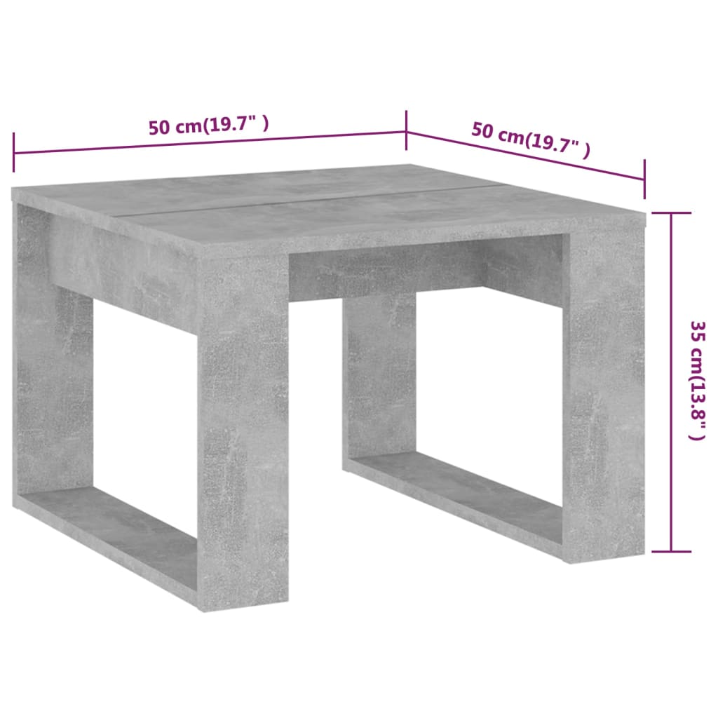 Tavolino Servizio Grigio Cemento 50x50x35 cm in Truciolato | homemem39