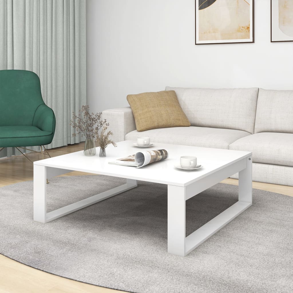 Tavolino da Salotto Bianco 100x100x35 cm in Legno Multistrato | homemem39