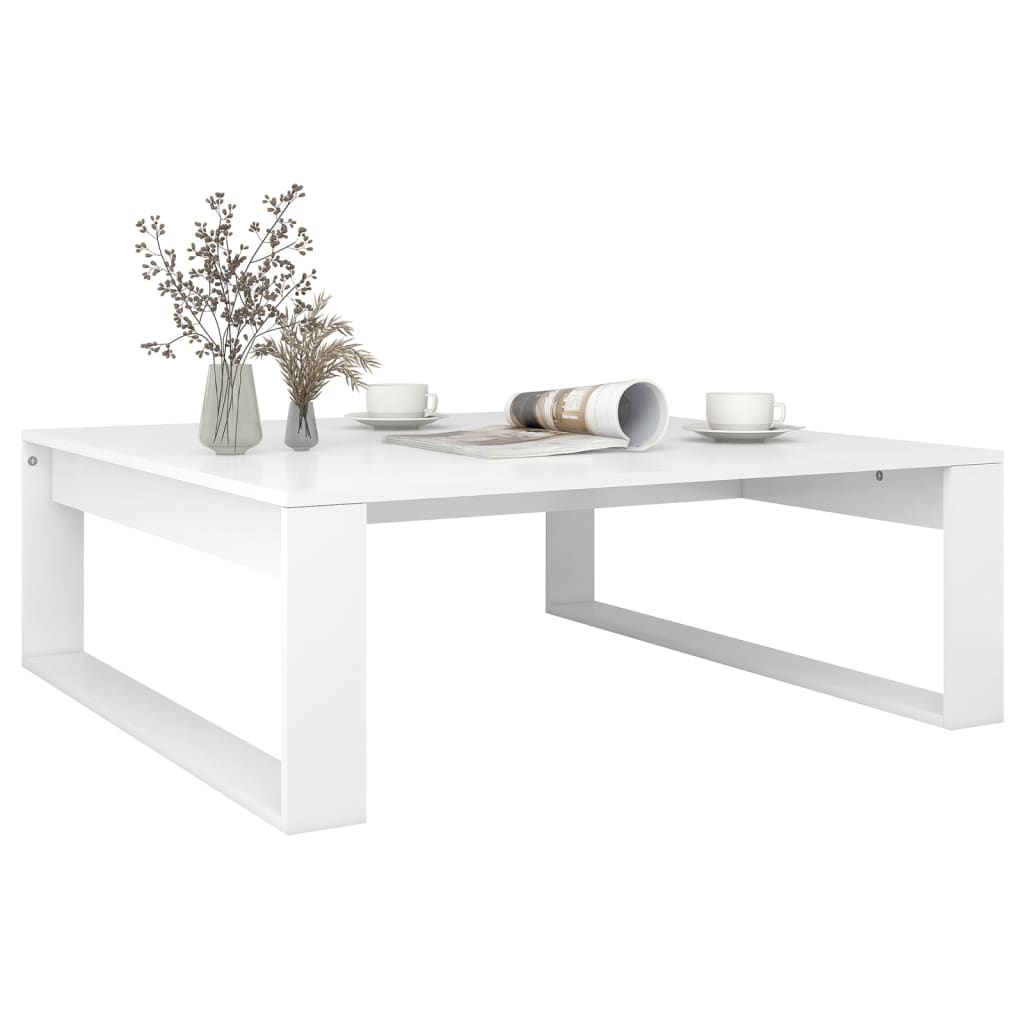 Tavolino da Salotto Bianco 100x100x35 cm in Legno Multistrato | homemem39