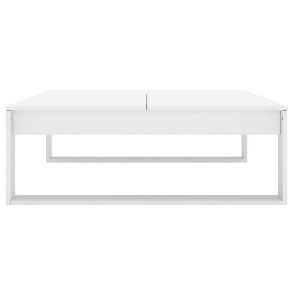 Tavolino da Salotto Bianco 100x100x35 cm in Legno Multistrato | homemem39