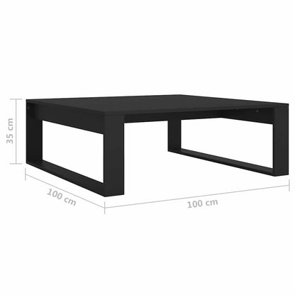 Tavolino da Salotto Nero 100x100x35 cm Truciolato | homemem39