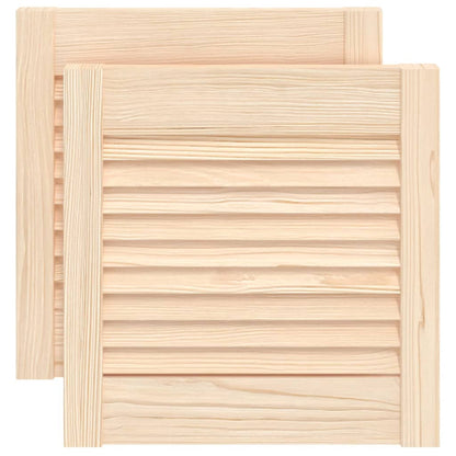 Ante con Design a Lamelle 2 pz 39,5x39,4 cm in Legno di Pino - homemem39
