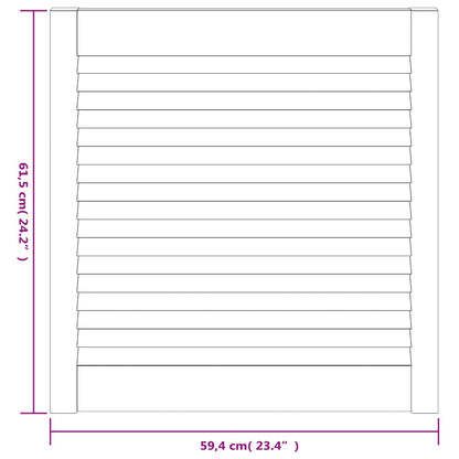 Ante con Design a Lamelle 2 pz 61,5x59,4 cm in Legno di Pino - homemem39
