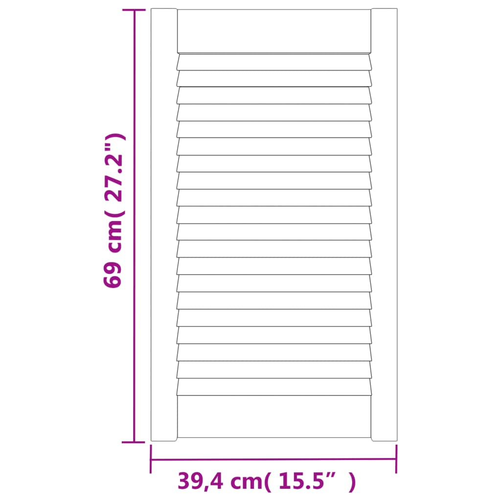 Ante con Design a Lamelle 2 pz 69x39,4 cm in Legno di Pino