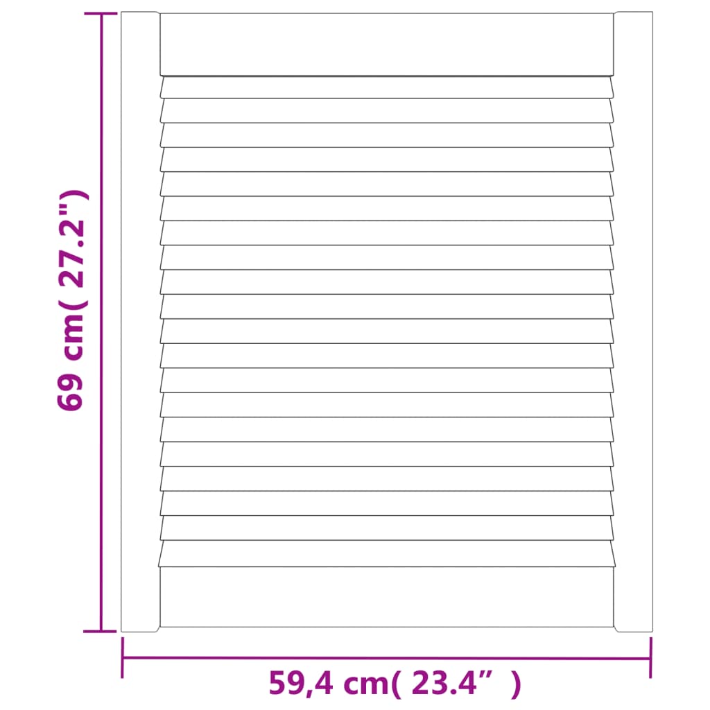 Ante con Design a Lamelle 2 pz 69x59,4 cm in Legno di Pino