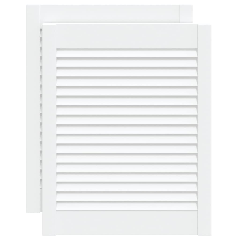 Ante a Lamelle 2 pz Bianche 61,5x49,4 cm in Legno di Pino - homemem39