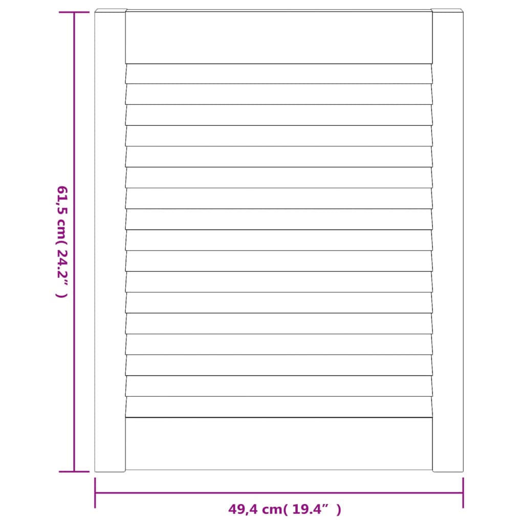 Ante a Lamelle 2 pz Bianche 61,5x49,4 cm in Legno di Pino