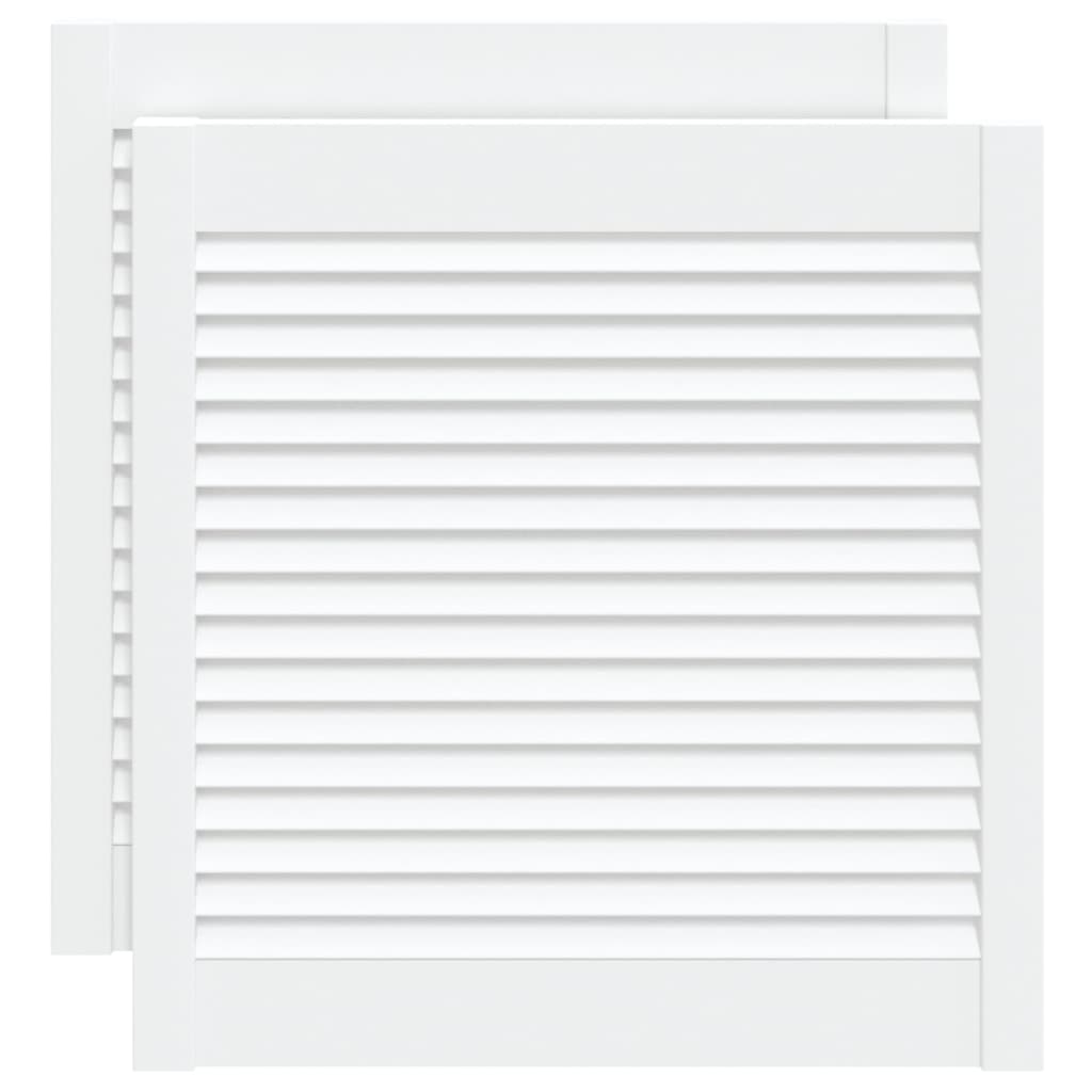 Ante a Lamelle Bianche 2 pz Bianche 61,5x59,4 cm Legno di Pino - homemem39