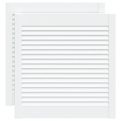 Ante a Lamelle Bianche 2 pz Bianche 61,5x59,4 cm Legno di Pino - homemem39