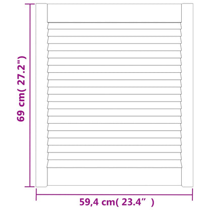 Anta a Lamelle Bianca 69x59,4 cm in Legno di Pino | homemem39
