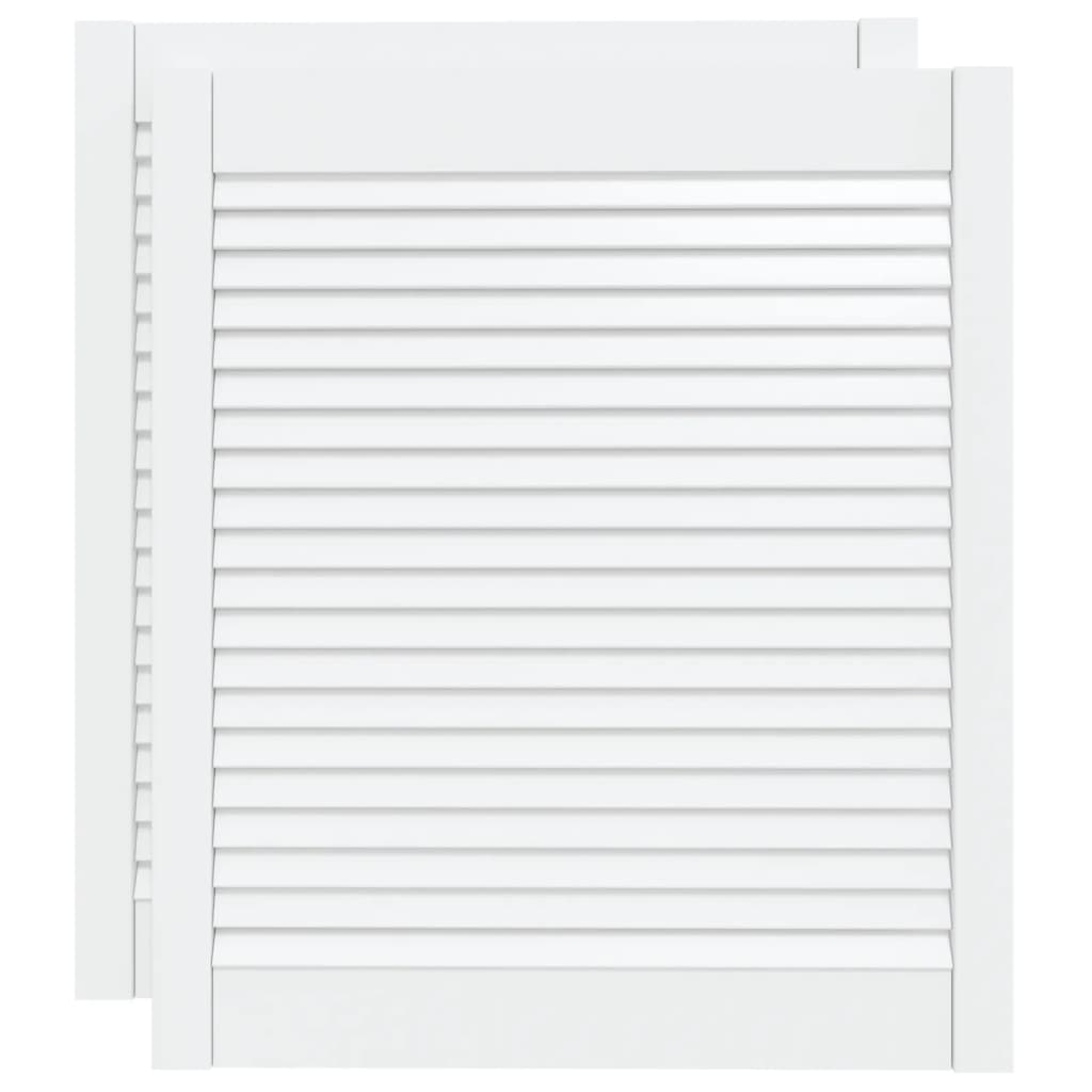 Ante a Lamelle Bianche 2 pz Bianche 69x59,4 cm Legno di Pino - homemem39