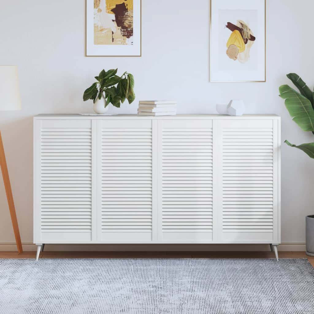 Ante a Lamelle 4 pz Bianche 99,3x49,4 cm in Legno di Pino - homemem39