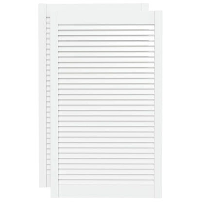 Ante a Lamelle Bianche 2 pz Bianche 99,3x59,4 cm Legno di Pino - homemem39