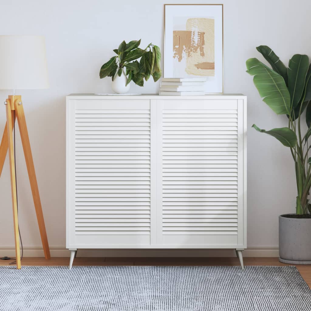 Ante a Lamelle Bianche 2 pz Bianche 99,3x59,4 cm Legno di Pino - homemem39