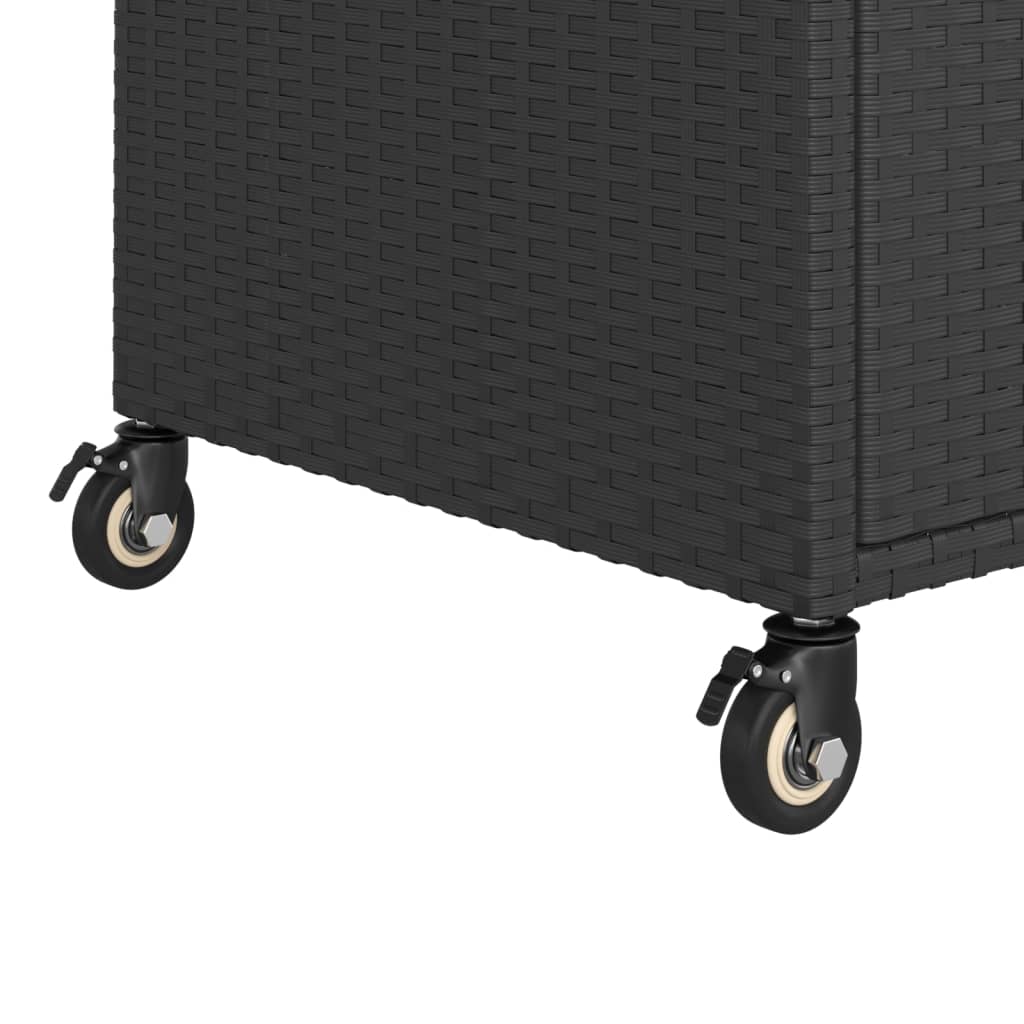 Carrello da Bar con Cassetto Nero 100x45x97 cm in Polyrattan - homemem39