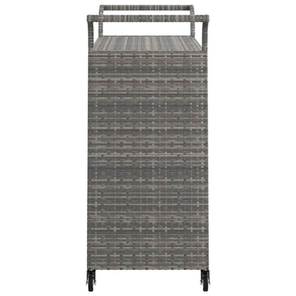 Carrello da Bar con Cassetto Grigio 100x45x97 cm in Polyrattan - homemem39