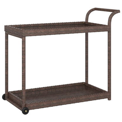 Carrello da Bar Marrone 100x45x83 cm in Polyrattan - homemem39