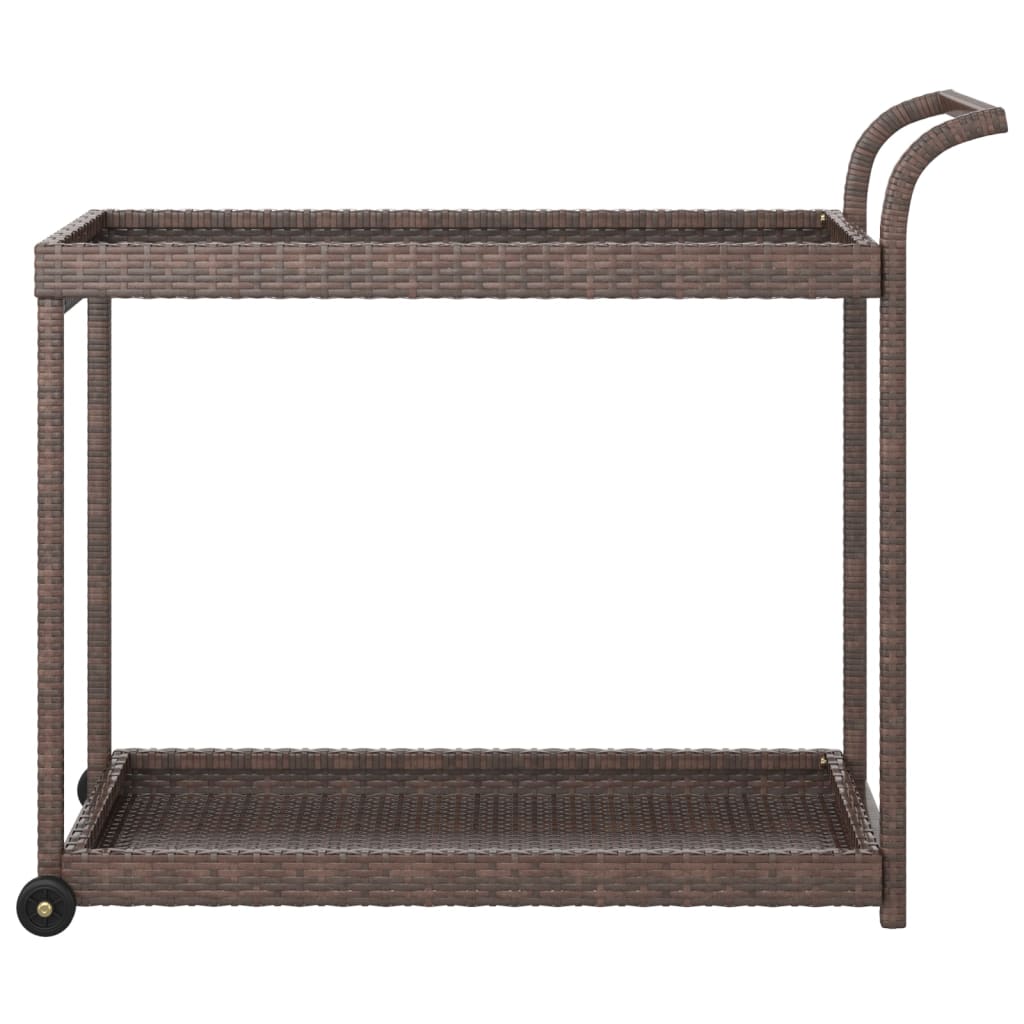 Carrello da Bar Marrone 100x45x83 cm in Polyrattan - homemem39