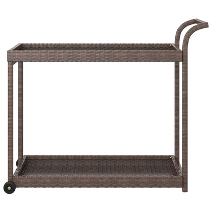 Carrello da Bar Marrone 100x45x83 cm in Polyrattan - homemem39