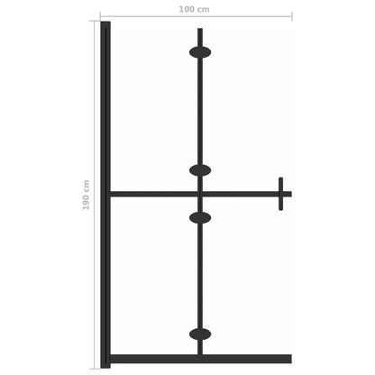 Parete per Doccia Walk-in Pieghevole in Vetro ESG 100x190 cm
