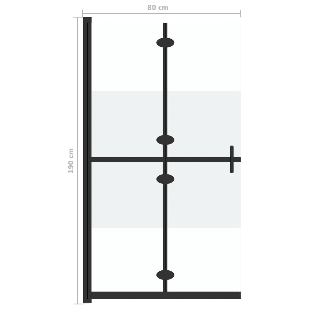 Parete per Doccia Walk-in Pieghevole in Vetro ESG 80x190 cm | homemem39