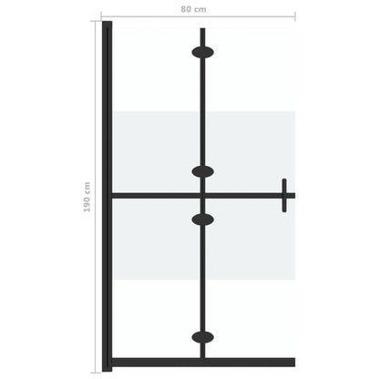 Parete per Doccia Walk-in Pieghevole in Vetro ESG 80x190 cm | homemem39