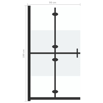 Parete per Doccia Walk-in Pieghevole in Vetro ESG 90x190 cm | homemem39