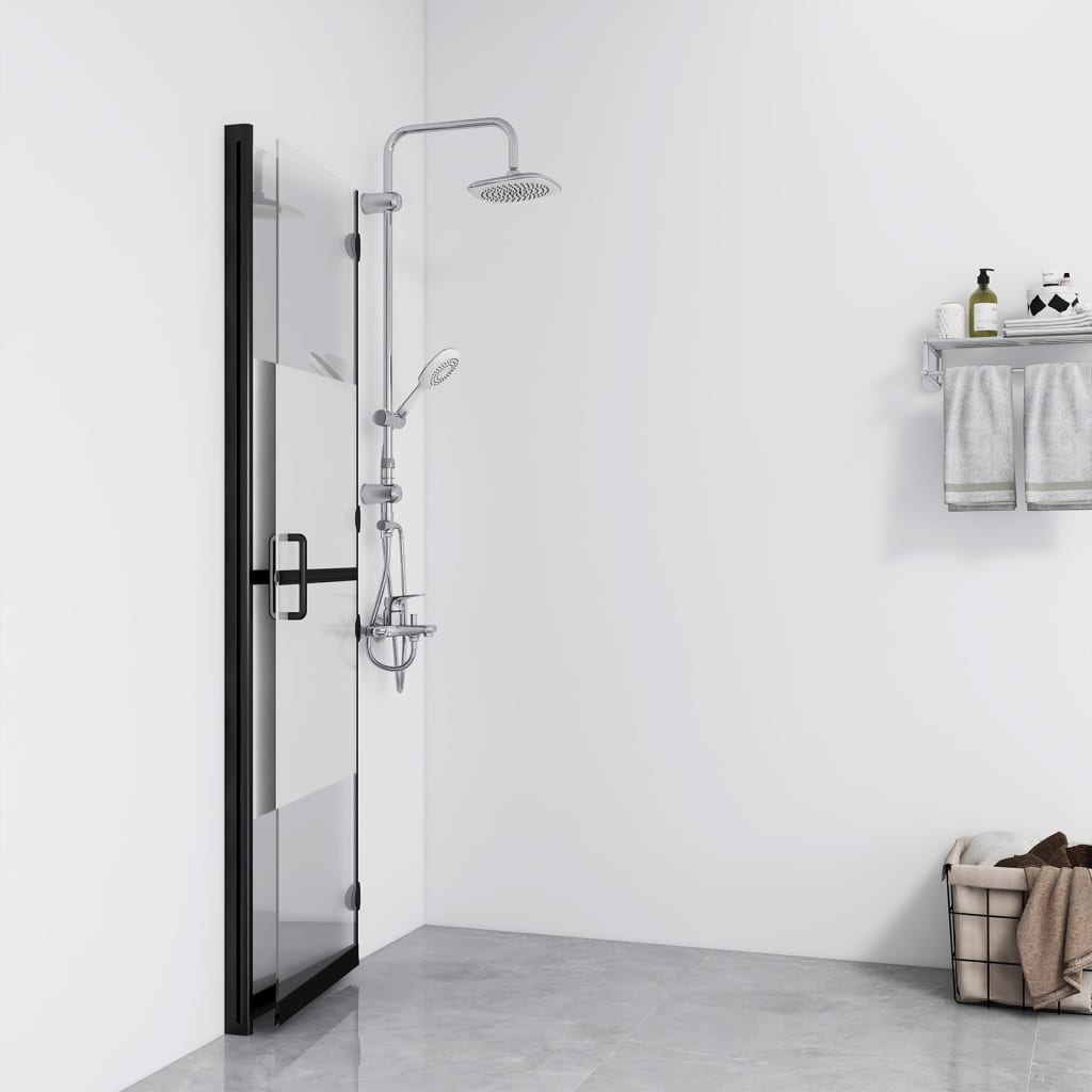 Parete per Doccia Walk-in Pieghevole in Vetro ESG 110x190 cm | homemem39