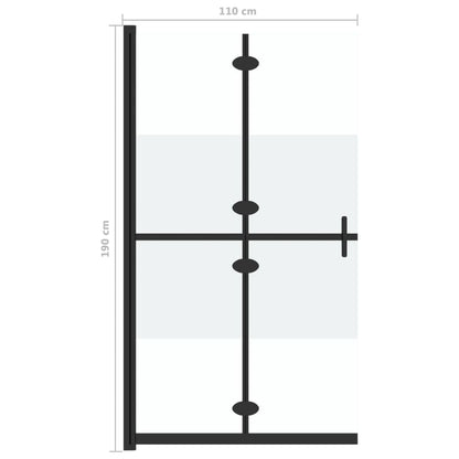 Parete per Doccia Walk-in Pieghevole in Vetro ESG 110x190 cm | homemem39