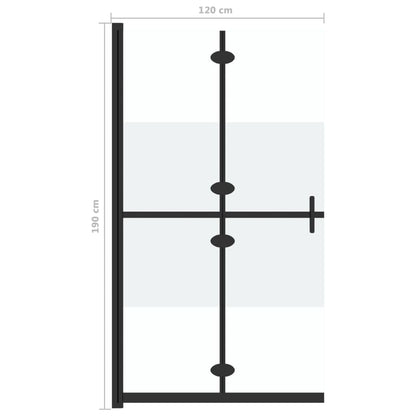 Parete per Doccia Walk-in Pieghevole in Vetro ESG 120x190 cm - homemem39