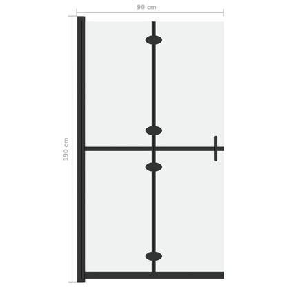 Parete per Doccia Walk-in Pieghevole in Vetro ESG 90x190 cm | homemem39