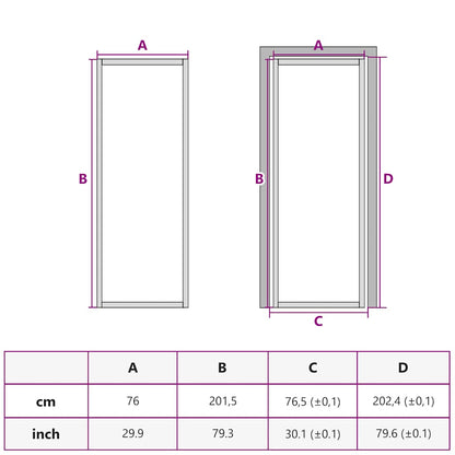 Porta da Interno ESG Vetro e Alluminio 76x201,5 cm Nera - homemem39