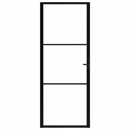 Porta da Interno ESG Vetro e Alluminio 83x201,5 cm Nera - homemem39
