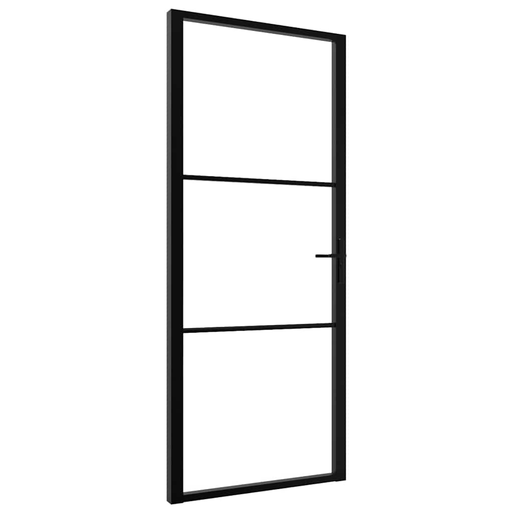 Porta da Interno ESG Vetro e Alluminio 93x201,5 cm Nera | homemem39