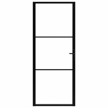 Porta da Interno ESG Vetro e Alluminio 93x201,5 cm Nera - homemem39