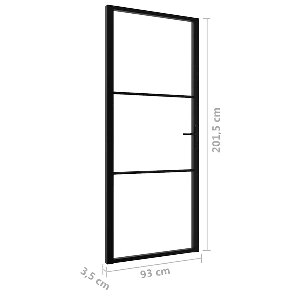 Porta da Interno ESG Vetro e Alluminio 93x201,5 cm Nera | homemem39