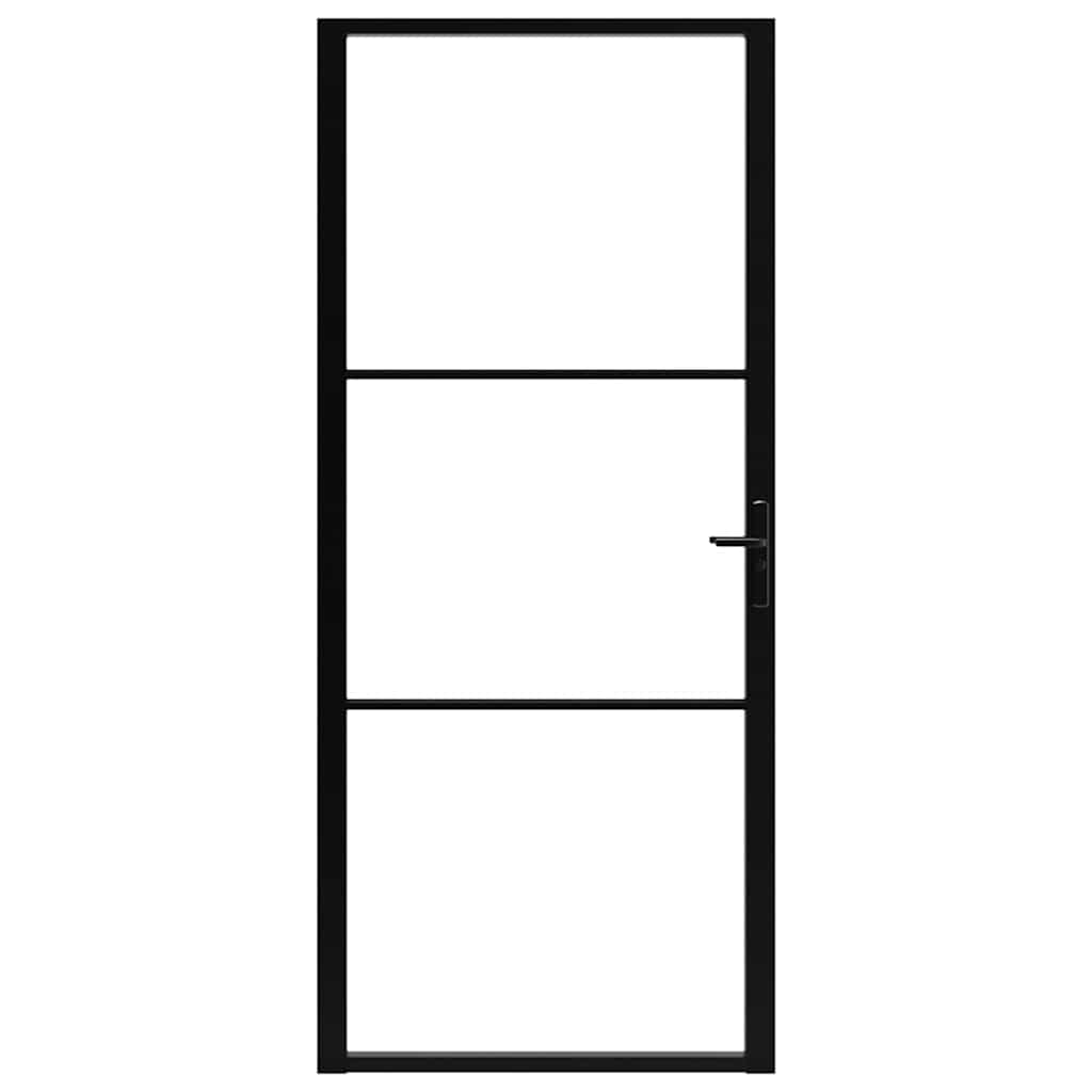 Porta da Interno ESG Vetro e Alluminio 102,5x201,5 cm Nera | homemem39