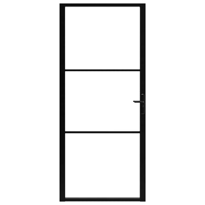 Porta da Interno ESG Vetro e Alluminio 102,5x201,5 cm Nera | homemem39