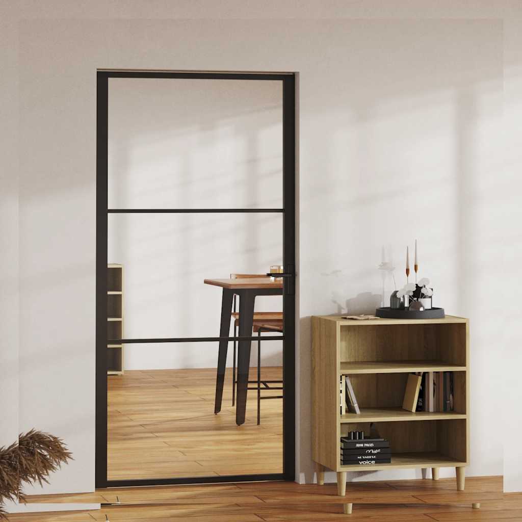 Porta da Interno ESG Vetro e Alluminio 102,5x201,5 cm Nera | homemem39
