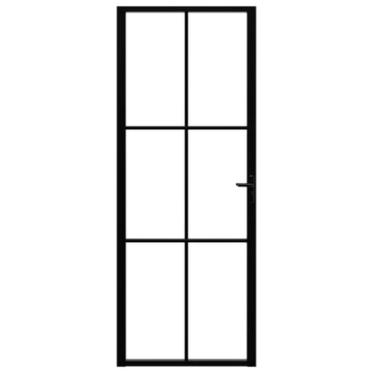 Porta da Interno ESG Vetro e Alluminio 76x201,5 cm Nera | homemem39