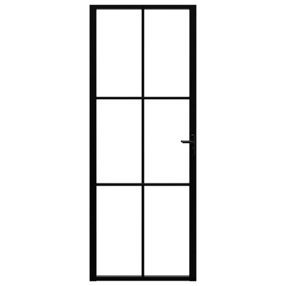 Porta da Interno ESG Vetro e Alluminio 76x201,5 cm Nera - homemem39