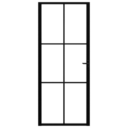 Porta da Interno ESG Vetro e Alluminio 83x201,5 cm Nera - homemem39