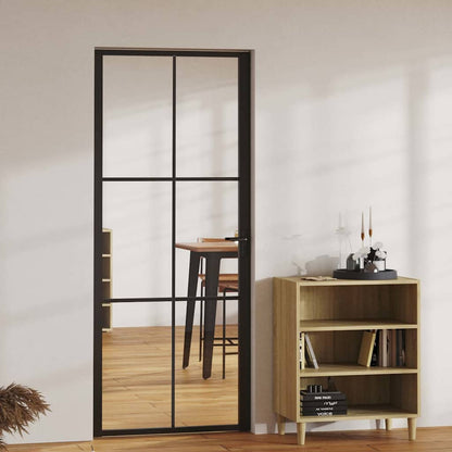 Porta da Interno ESG Vetro e Alluminio 83x201,5 cm Nera | homemem39