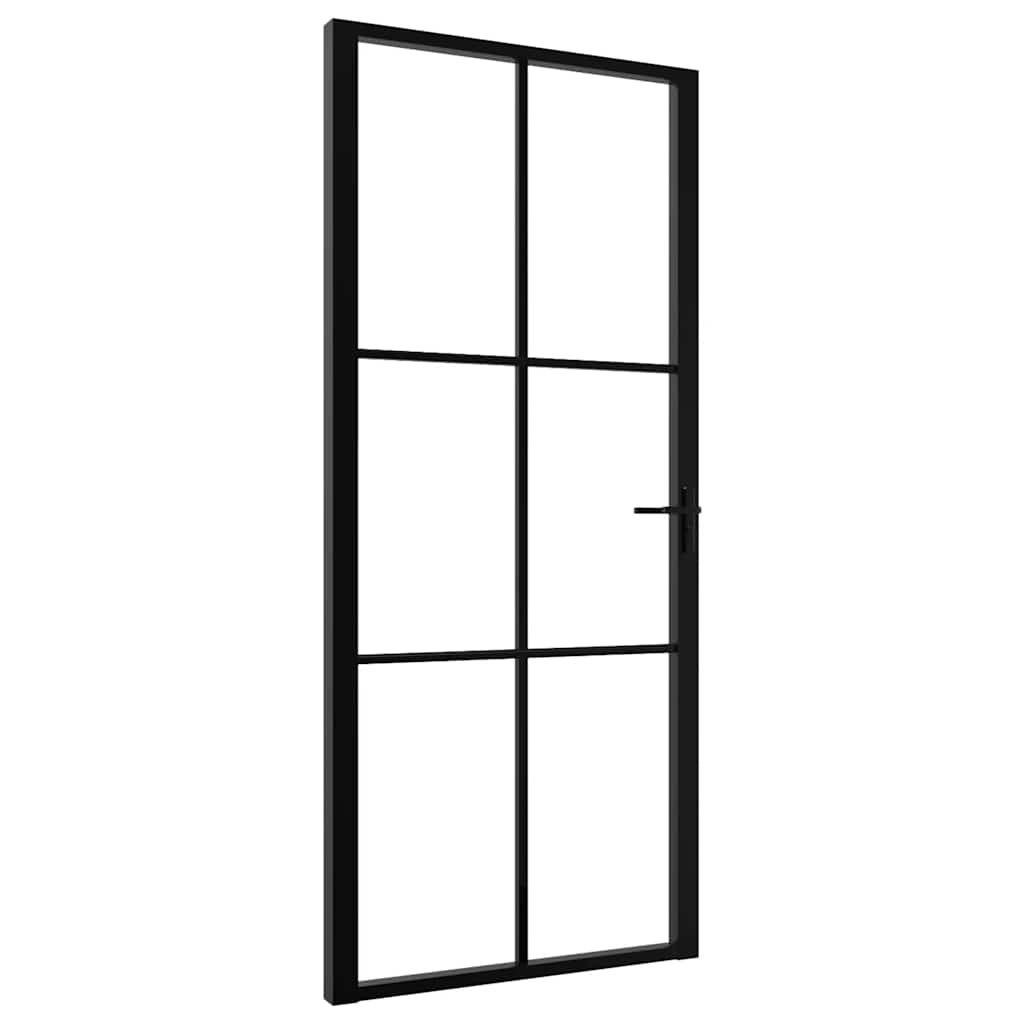 Porta da Interno ESG Vetro e Alluminio 93x201,5 cm Nera | homemem39