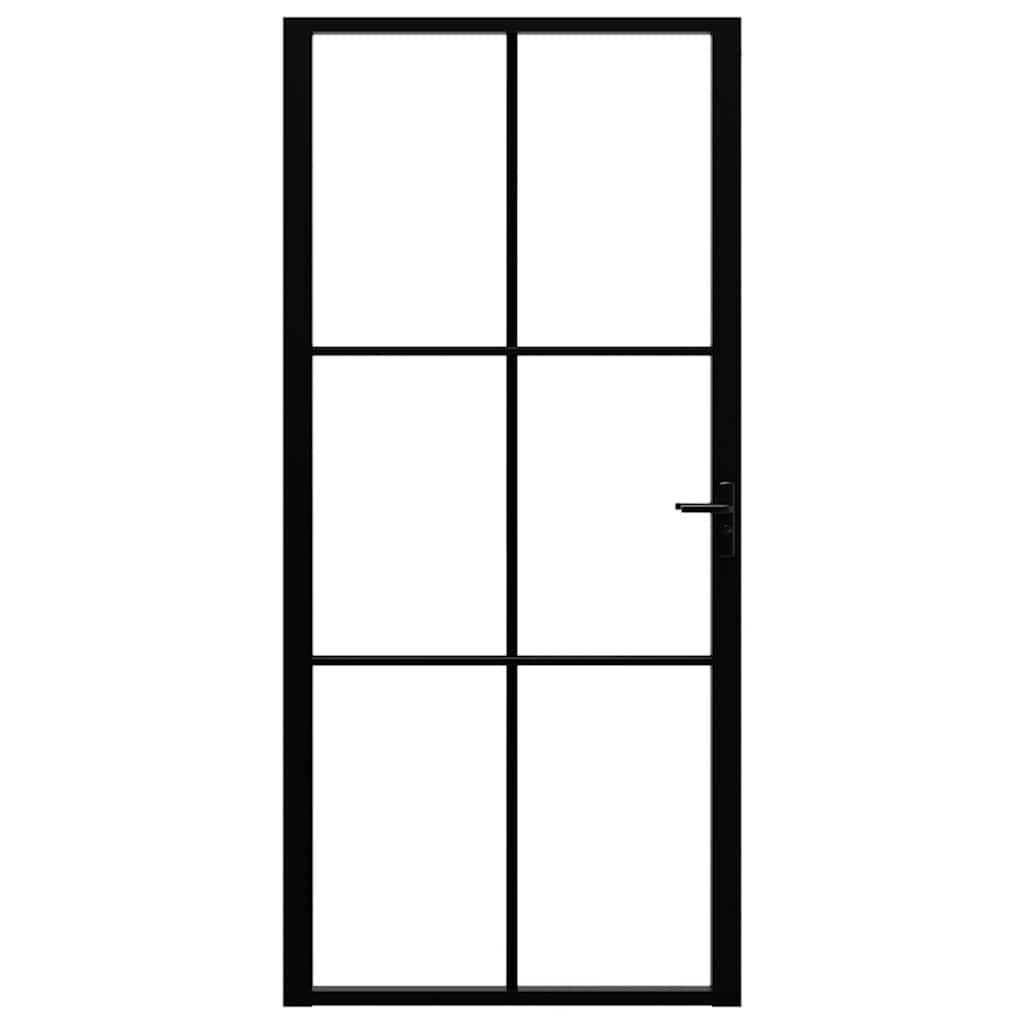 Porta da Interno ESG Vetro e Alluminio 93x201,5 cm Nera - homemem39