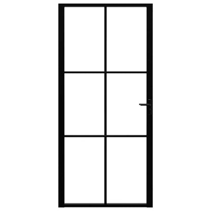 Porta da Interno ESG Vetro e Alluminio 93x201,5 cm Nera - homemem39